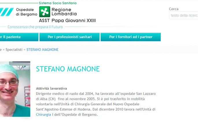 Stefano Magnone Medico Chirurgo Ospedale di Bergamo